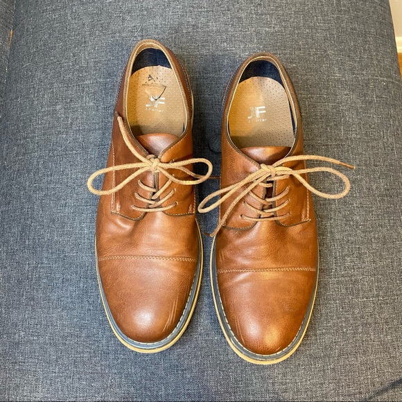 Men's J. Ferrar "Jake" Brown Oxford, Denim Accent, Sz. 9 - Picture 3 of 7